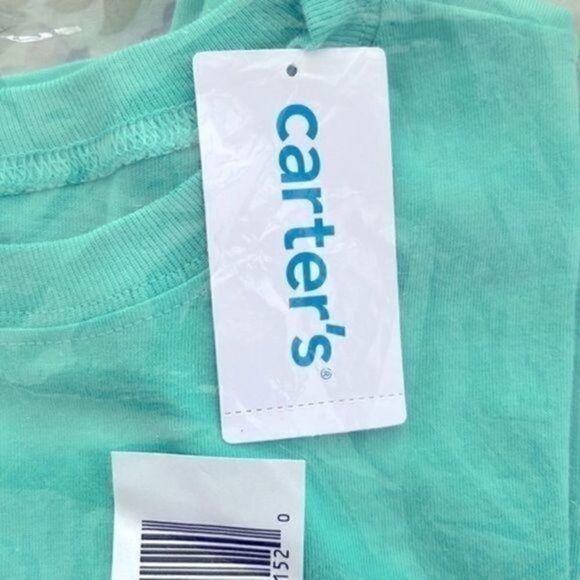 Carter’s Kid Boy tee jersey 8 print animal long sleeve mint green NWT - Picture 4 of 10